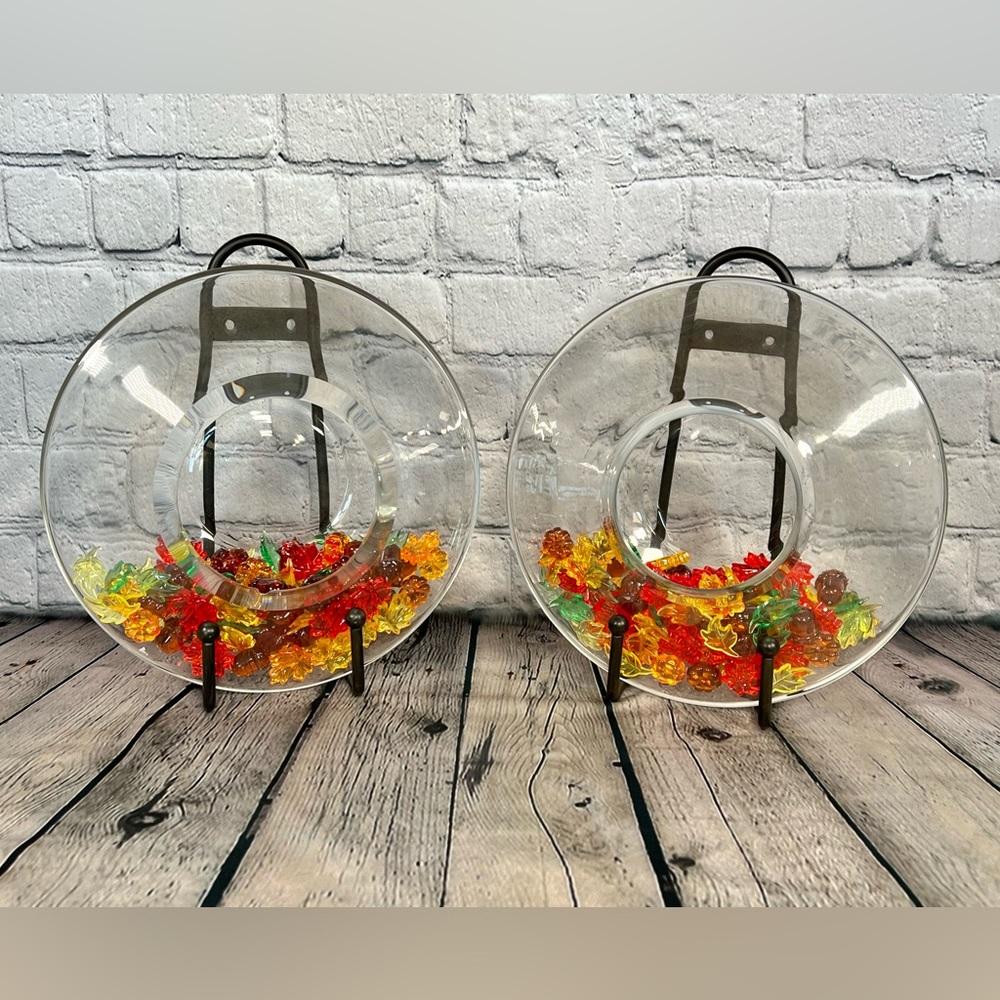 2 Glass Wall Decor/Vases